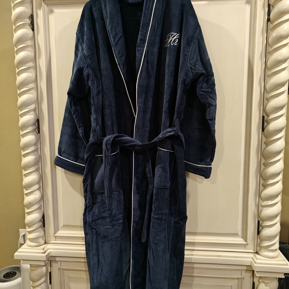 Navy Blue Women's Monogrammed "Hers" Robe